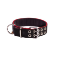 Czarna obroża dla psa z czerwonym wykończeniem