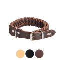Obroża pleciona ze skóry dla psa "łuska" SOFT