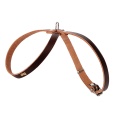 Brązowe szelki ósemki ze skóry dla małych psów CLASSIC