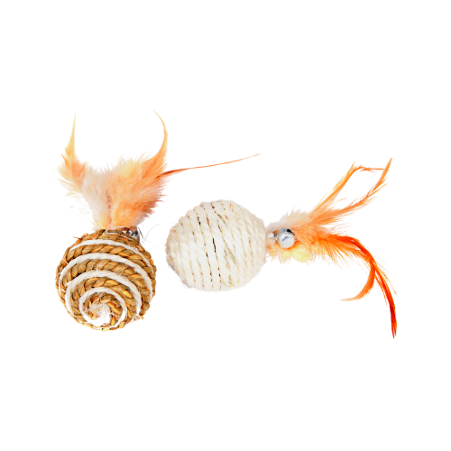 Zabawka dla kota piłki z piórkami