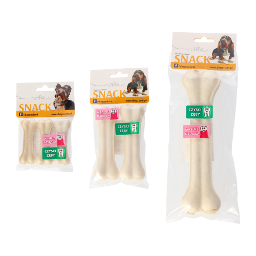 Przysmak dla psa kość prasowana biała