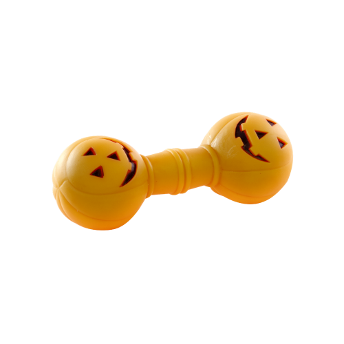 Zabawka dla psa piszczący hantel dynia