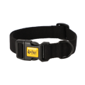 Czarna obroża z taśmy bawełnianej dla psa