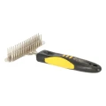 Szczotka zgrzebło z metalowymi pinami dla psa - dwurzędowe