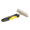 Szczotka zgrzebło z metalowymi pinami dla psa - dwurzędowe