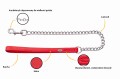 Smycz Łańcuchowa ze skórzaną rączką ROYAL - czerwony.jpg