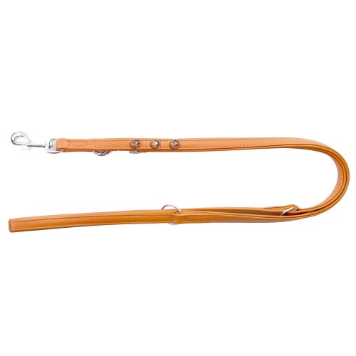 13834 smycz przedłużana ozdobna ROYAL brązowa.JPG